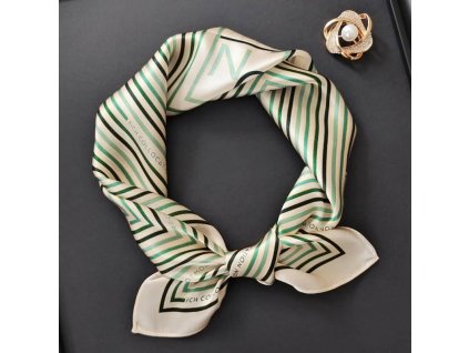 Hedvábný šátek zelený 53x53 cm v dárkovém balení, HEDVÁBNÝ SVĚT