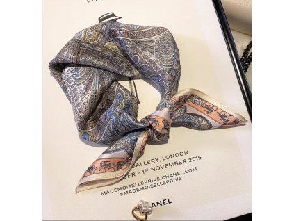 Hedvábný šátek Barevné ornamenty 53x53 cm v dárkovém balení, HEDVÁBNÝ SVĚT