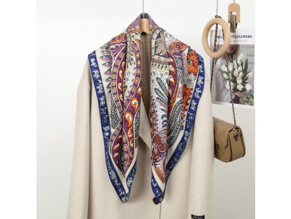 Hedvábný šátek Pestrobarevná nádhera 90x90 cm v dárkovém balení, HEDVÁBNÝ SVĚT