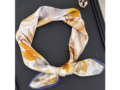 Hedvábný šátek Květiny ala akvarel 68x68 cm v dárkovém balení, HEDVÁBNÝ SVĚT(2)
