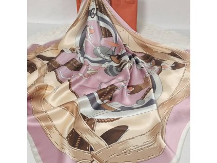 Hedvábný šátek Rozverné gymnastky 90x90 cm v dárkovém balení, HEDVÁBNÝ SVĚT