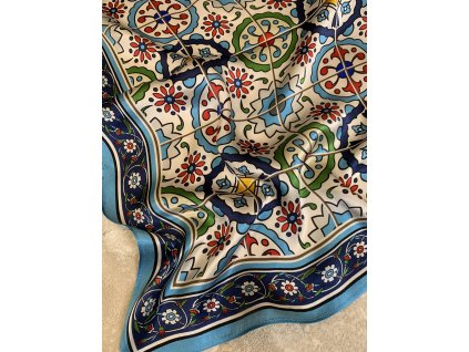 Hedvábný šátek Pestrobarevné ornamenty 70x70 cm v dárkovém balení, HEDVÁBNÝ SVĚT