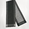 Šála z česaného hedvábí šedá šachovnice oboustranná, HEDVÁBNÝ SVĚT