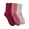 Růžová sada jemných vlněných ponožek 3 ks, WHITE ORCHID