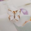 Spona / průvlek na šátek barevný motýlek, WHITE ORCHID