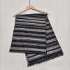 Šála z česaného hedvábí pruhovaná šedo-černá oboustranná, HEDVÁBNÝ SVĚT (3)
