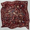 Hedvábný šátek Bordó s květy 110x110 cm v dárkovém balení, HEDVÁBNÝ SVĚT