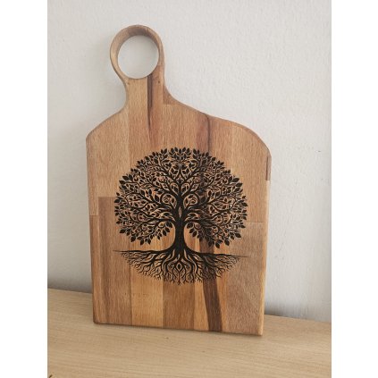 Bukové kuchyňské prkénko z vygravírovaným obrázkem