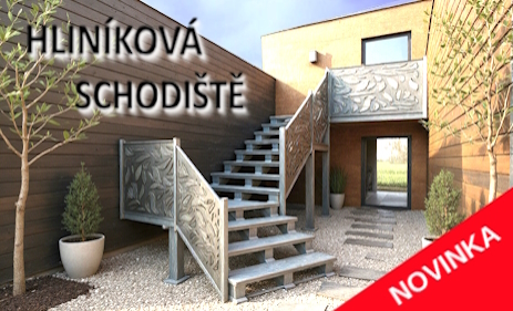 Hliníkové svařované, nebo motované schodiště kotvené do zdi