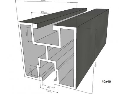 Alu profil 40x40mm pro solarni panely obr11
