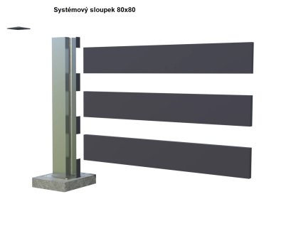 sloupek systemový 80x80 spatlou