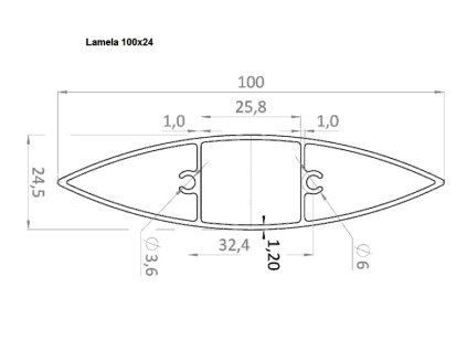 lamela volet 100x24 plotovka