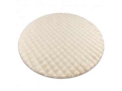 Béžový kulatý koberec Bubble