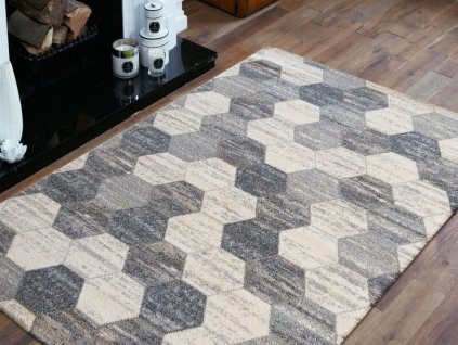 Šedobílý vzorovaný koberec Feel