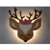 Dětská dřevěná LED lampa Jelen