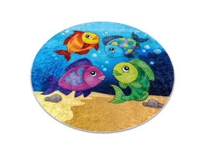 Plavi dječji tepih protiv klizanja Rybky