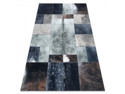 Sivo-crni pravokutni tepih Patchwork