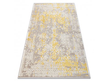 Bež-zlatni strukturirani tepih Ornament