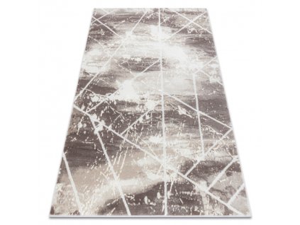 Béžovo-biely štruktúrovaný koberec Geometryczny
