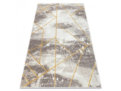 Bež-zlatni geometrijski tepih Core