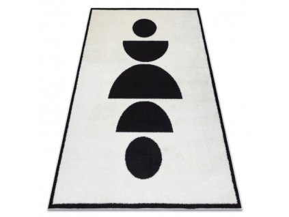 Kremasto-crni geometrijski tepih Mode