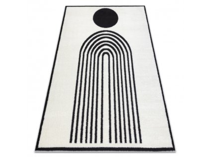 Kremasto-crni geometrijski tepih Mode