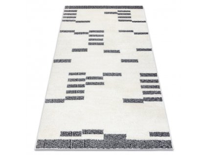 Kremasto-crni geometrijski tepih Mode