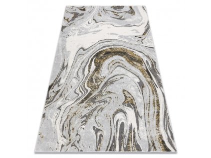 Sivo-zlatni strukturirani tepih Lira