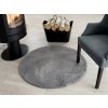 Sivi okrugli shaggy tepih Rabbit 100 cm