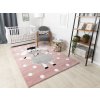 Ružičasti tepih s točkicama namijenjen za sobu vaše kćeri.