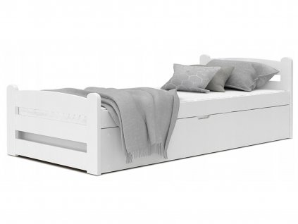 DÁVID felnyitható ágyneműtartós ágy 90x200 - fehér