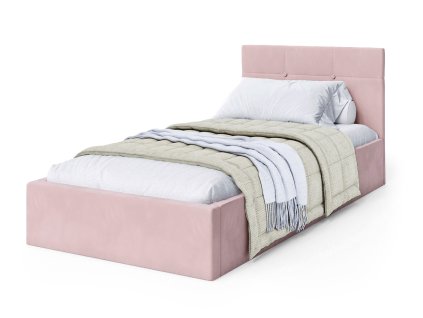 Kárpitozott egyszemélyes ágy Ingrit 200x90 - rózsaszín