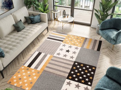 Sárga-szürke AURÉL gyerekszőnyeg