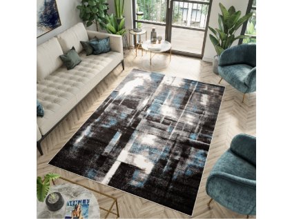 Fekete-kék modern Salome szőnyeg
