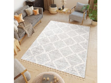 Szürke-fehér MARLEY shaggy szőnyeg