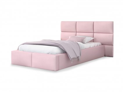 DONY kárpitozott ágy ágyneműtartóval 120x200  - rózsaszín