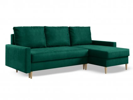 BELLIS L alakú sarok kanapé - zöld