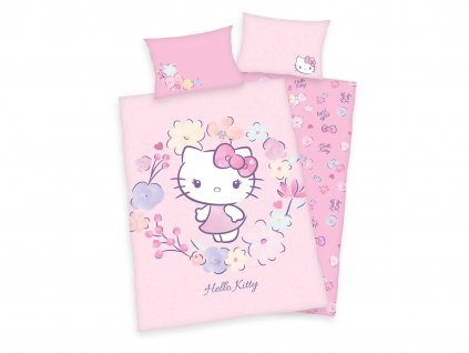 Gyerek pamut ágyneműhuzat 100x135 + 40x60 - Hello Kitty