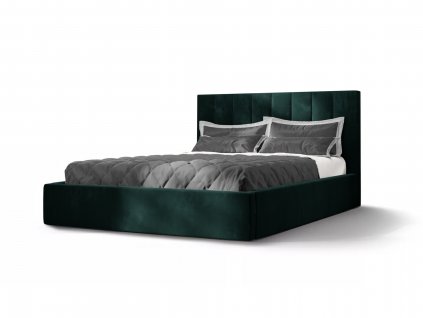 DENVER franciaágy magas ágytámlával - zöld
