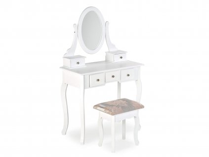 SARA fehér fésülködő asztal zsámollyal és tükörrel