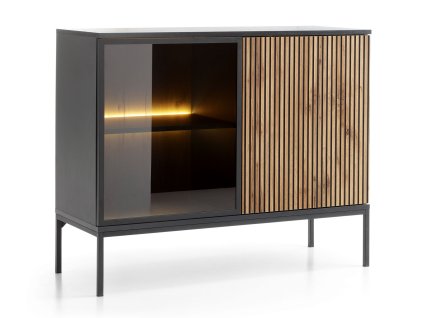 Modern fekete komód két ajtóval