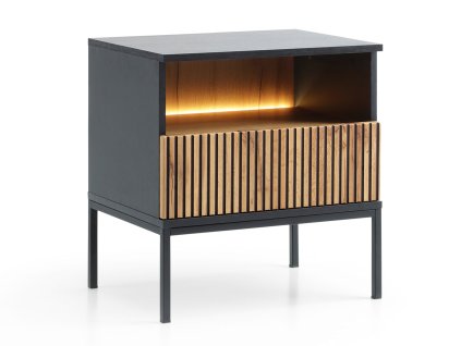 Sötét éjjeliszekrény fiókkal