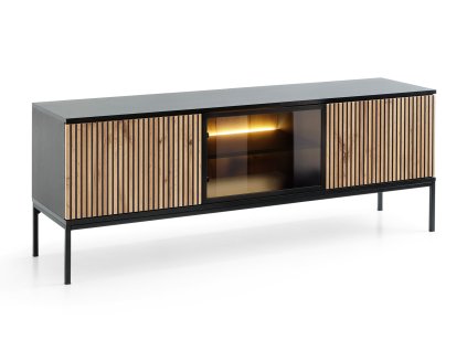 Fekete SENTO TV-szekrény fém lábakkal