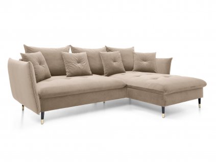 GLAM L alakú bézs kanapé