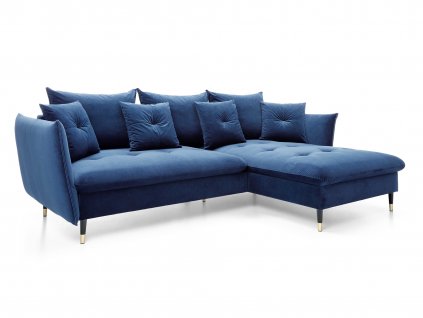 GLAM L alakú kanapé - kék