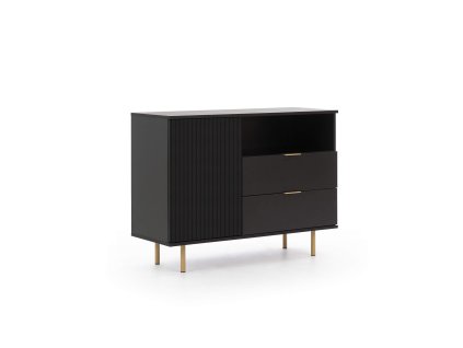 NUBIA NB-01 fekete komód fém lábakkal