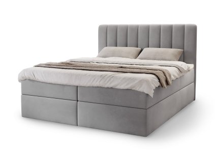 MAGIC szürke kárpitozott boxspring ágy