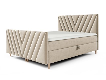 BENO PLUS kárpitozott boxspring bézs franciaágy