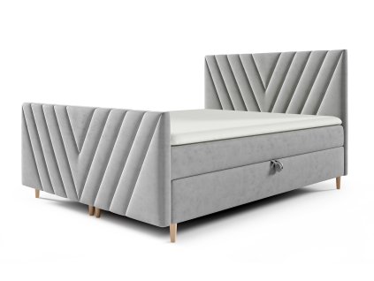 BENO PLUS kárpitozott boxspring szürke franciaágy