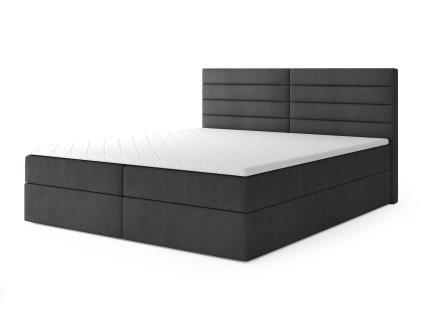 Fekete CARGO kárpitozott boxspring ágy